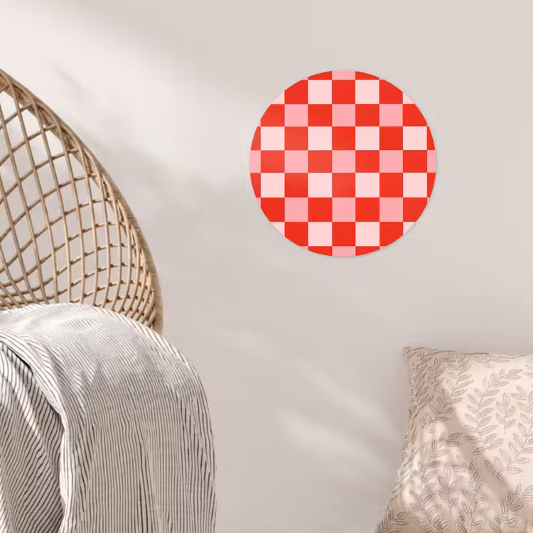 Vierkant - Klassiek - Rood Wandcirkel behangsticker klein 186 -sfeer4