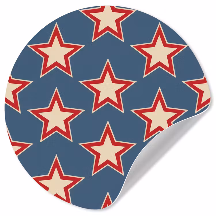Ster - Klassiek - Blauw Wandcirkel behangsticker klein 186 -3d