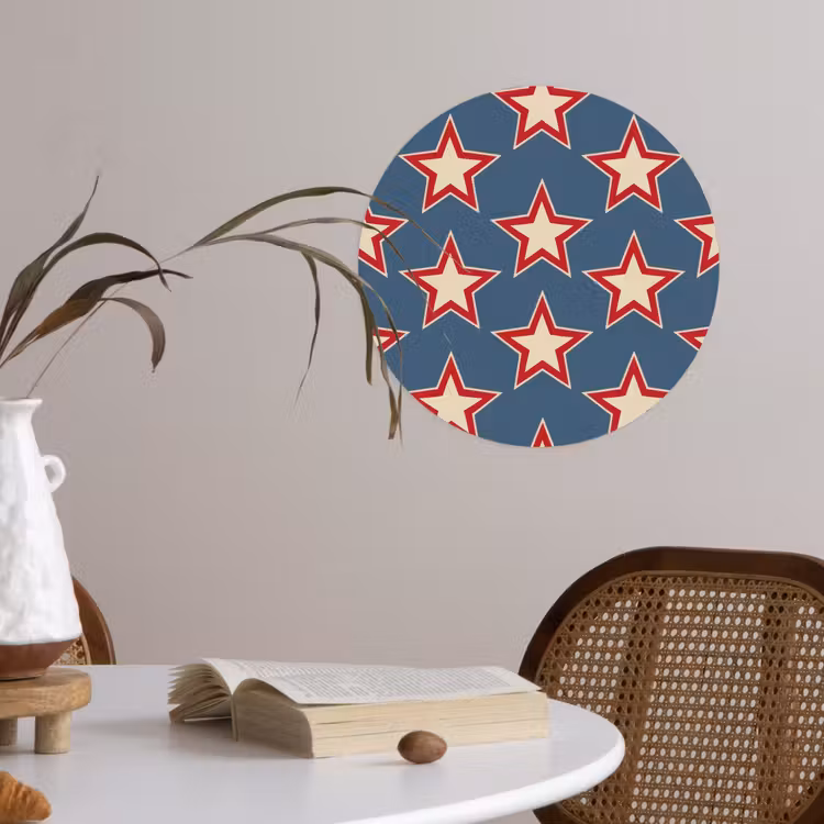 Ster - Klassiek - Blauw Wandcirkel behangsticker klein 186 -sfeer3