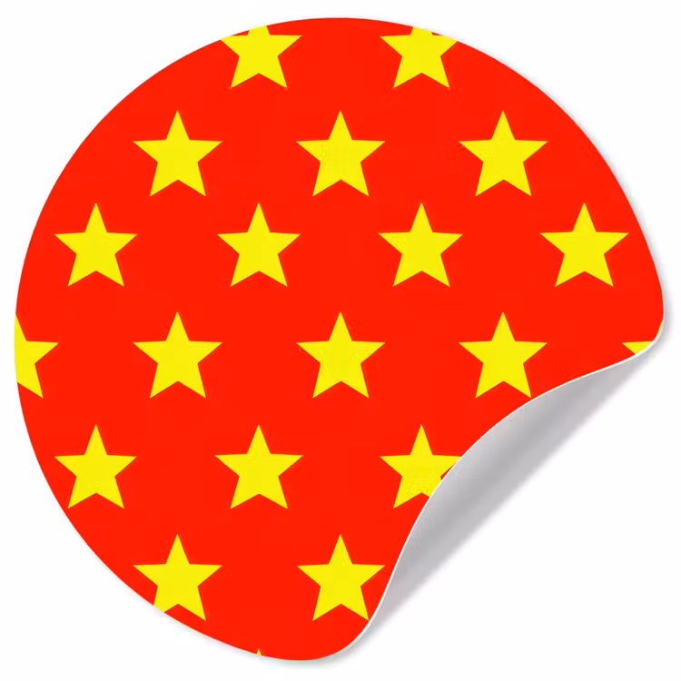 Ster - Patroon - Geel Wandcirkel behangsticker klein 186 -3d