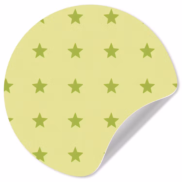 Sterren - Patroon - Groen Wandcirkel behangsticker klein 186 -3d