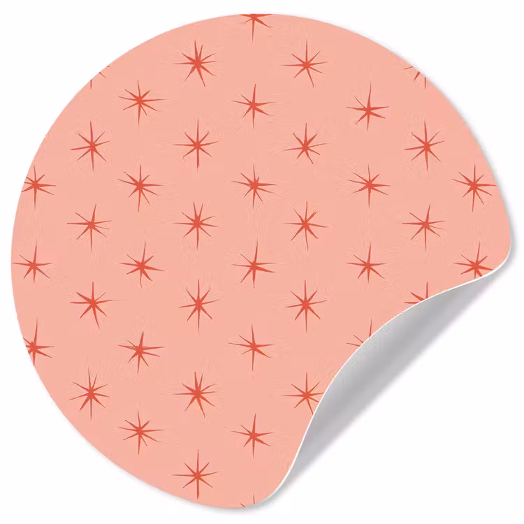 Sterretjes - Patroon - Oranje Wandcirkel behangsticker klein 186 -3d