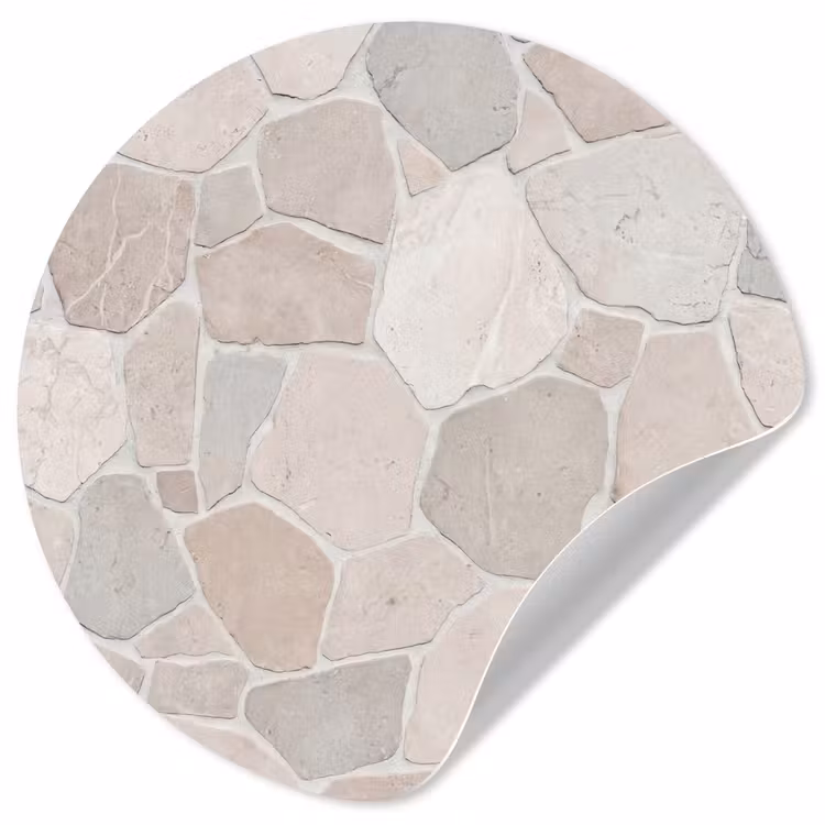 Steen - Patroon - Textuur - Beige Wandcirkel behangsticker klein -3d
