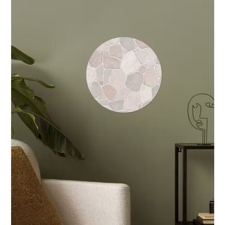 Steen - Patroon - Textuur - Beige Wandcirkel behangsticker klein -sfeer2