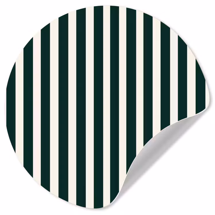 Strepen - Klassiek - Groen Wandcirkel behangsticker klein 186 -3d