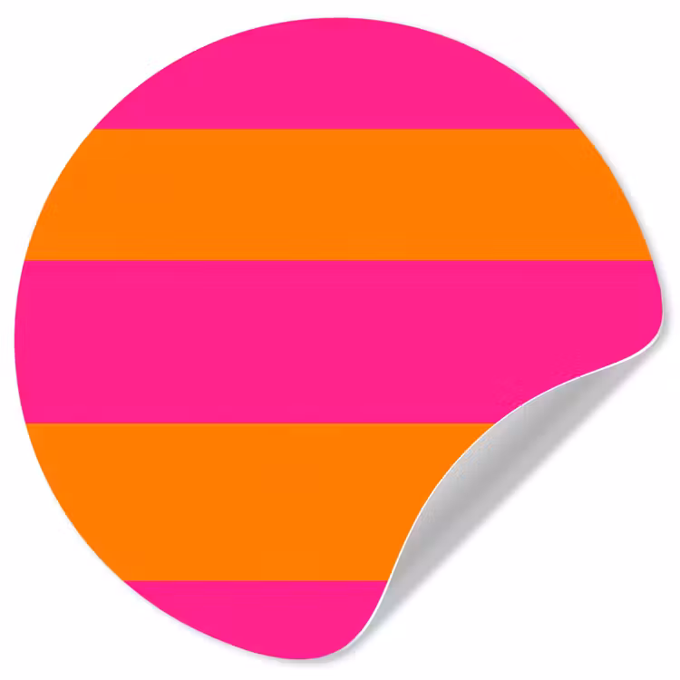 Strepen - Horizontaal - Roze Wandcirkel behangsticker klein 186 -3d