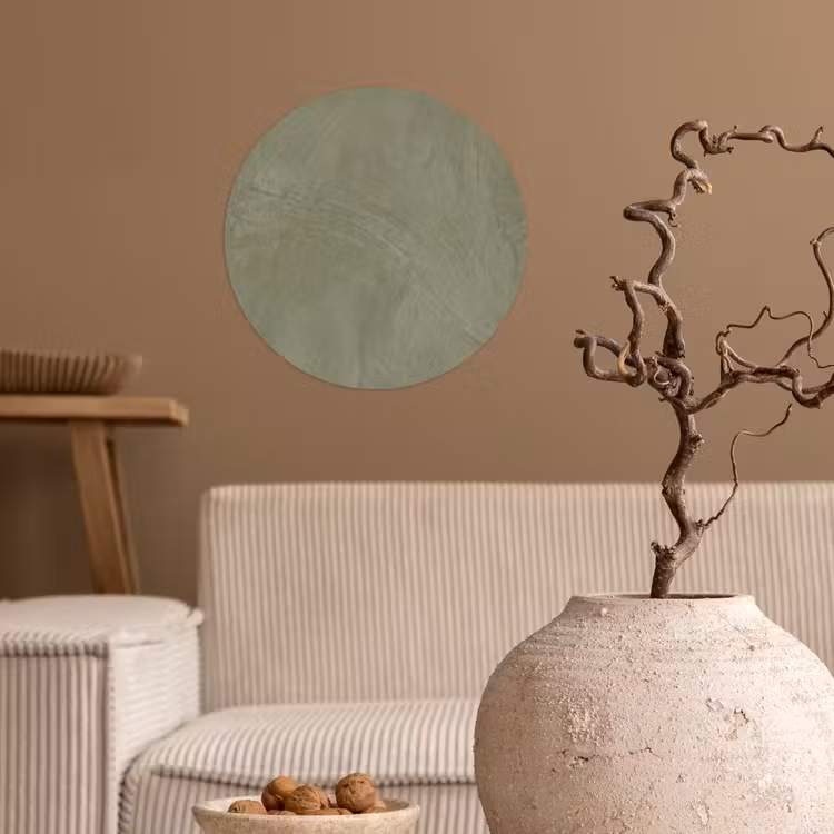 Textuur - Betonlook - Achtergrond - Modern - Groen Wandcirkel behangsticker klein -sfeer1