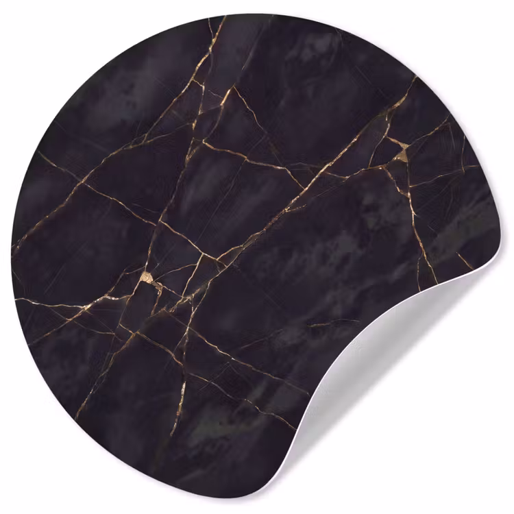 Textuur - Gouden lijnen - Abstract - Modern - Zwart Wandcirkel behangsticker klein -3d