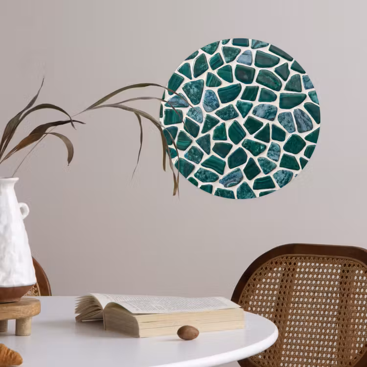 Textuur - Steen - Groen - Abstract - Patroon Wandcirkel behangsticker klein -sfeer3