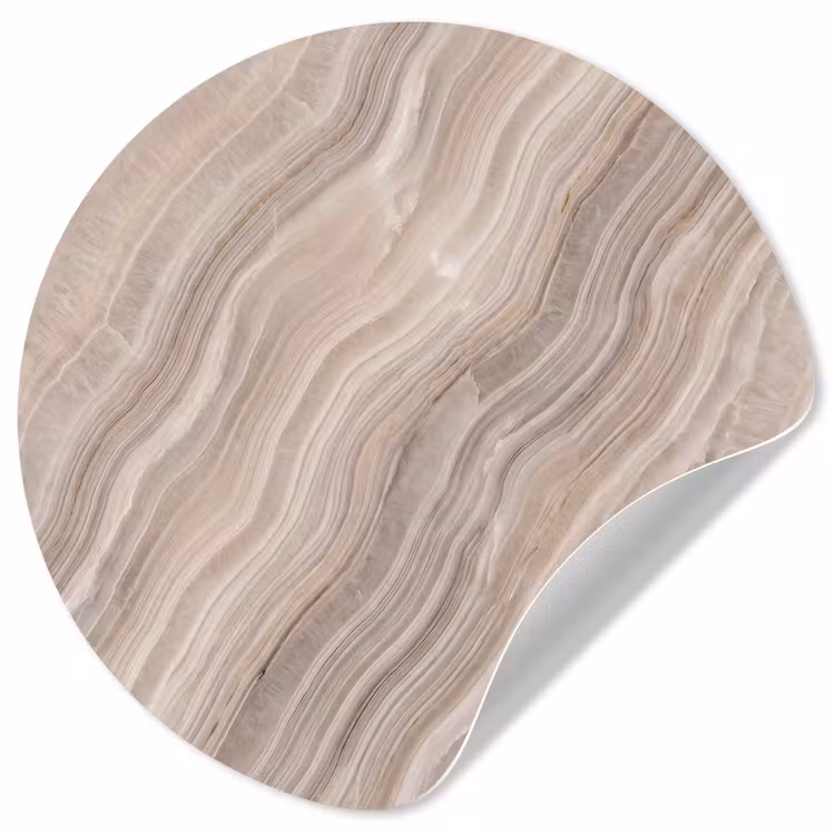 Textuur - Golvend - Abstract - Modern - Beige Wandcirkel behangsticker klein -3d