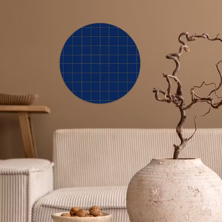 Tegel - Patroon - Blauw Wandcirkel behangsticker klein 186 -sfeer1