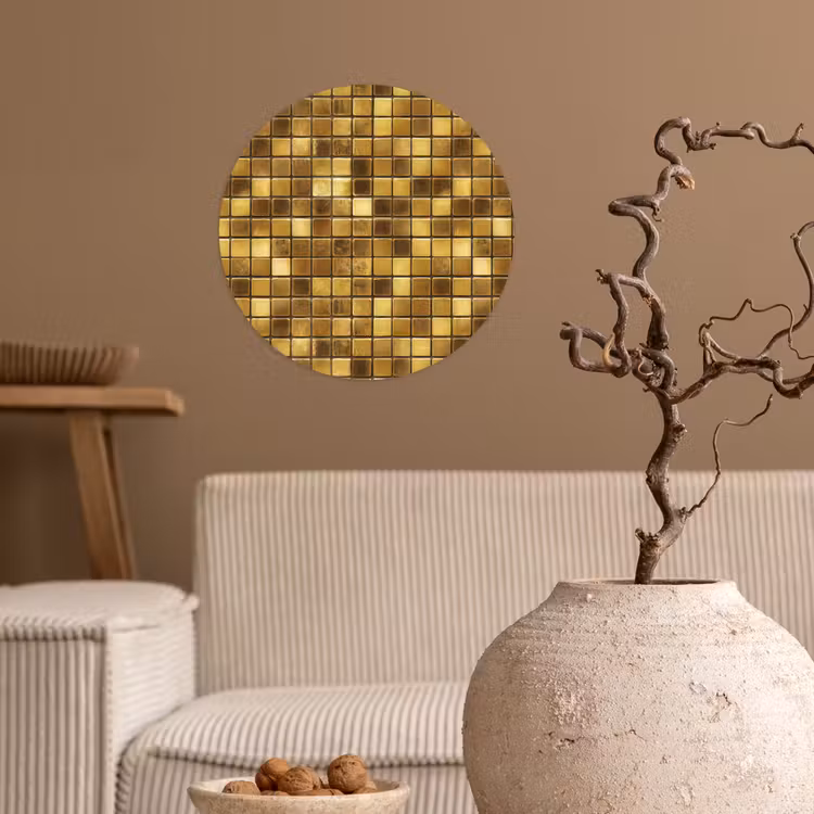 Tegels - Mozaïek - Luxe - Warm Goud Wandcirkel behangsticker klein 186 -sfeer1