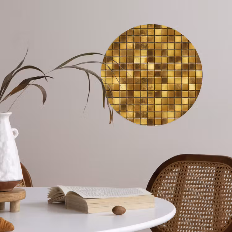 Tegels - Mozaïek - Luxe - Warm Goud Wandcirkel behangsticker klein 186 -sfeer3