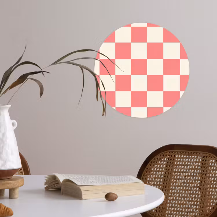 Traditioneel - Patroon - Roze Wandcirkel behangsticker klein 186 -sfeer3
