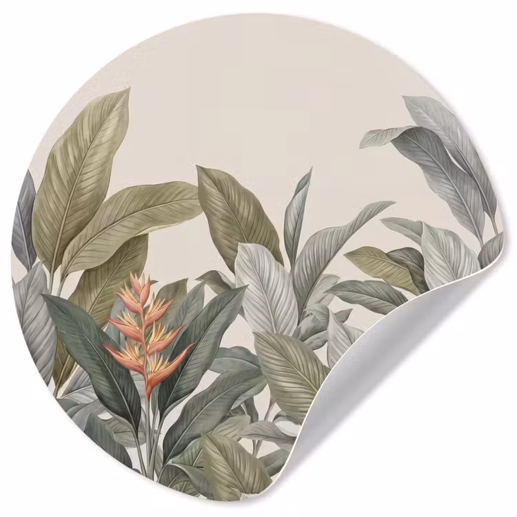 Tropisch - Planten - Modern - Groen Wandcirkel behangsticker klein -3d