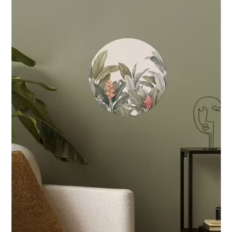 Tropisch - Planten - Modern - Groen Wandcirkel behangsticker klein -sfeer2