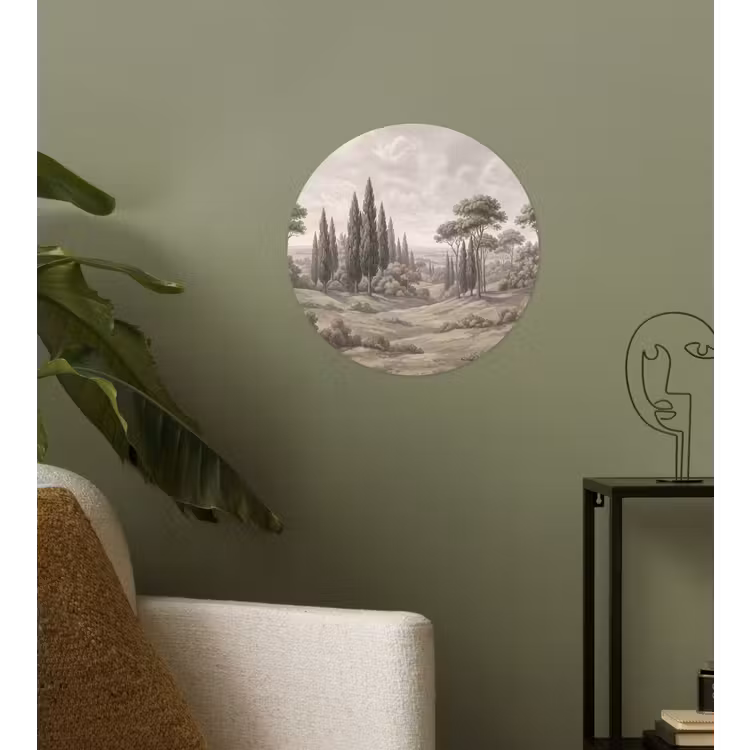 Vallei - Bos - Natuur - Groen Wandcirkel behangsticker klein -sfeer2