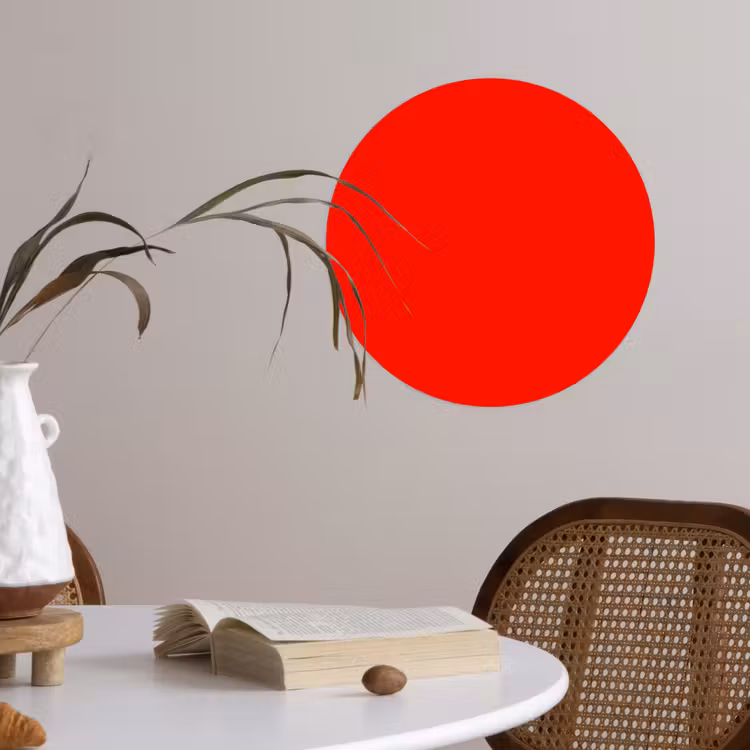 Vibrant - Vermilion - Rood Wandcirkel behangsticker klein 186 -sfeer3