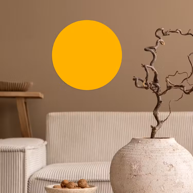 Vivid - Amber - Geel Wandcirkel behangsticker klein 186 -sfeer1