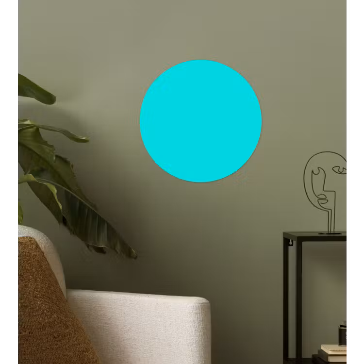 Vivid - Aquamarine - Turkoois Wandcirkel behangsticker klein 186 -sfeer2