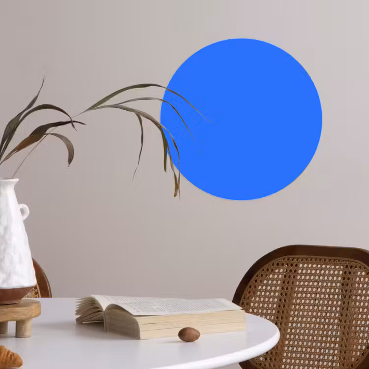 Vivid - Cobalt - Blauw Wandcirkel behangsticker klein 186 -sfeer3
