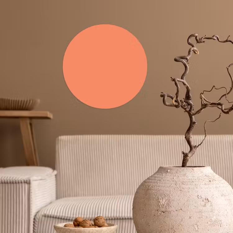 Warm - Clay - Terracotta Wandcirkel behangsticker klein 186 -sfeer1