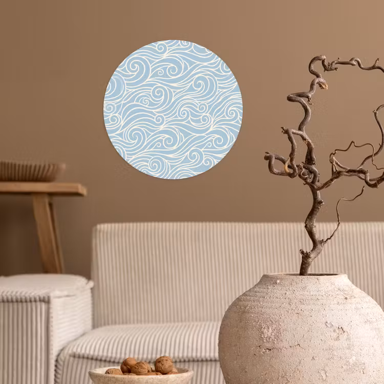Golf - Abstract - Natuur - Modern - Blauw Wandcirkel behangsticker klein -sfeer1