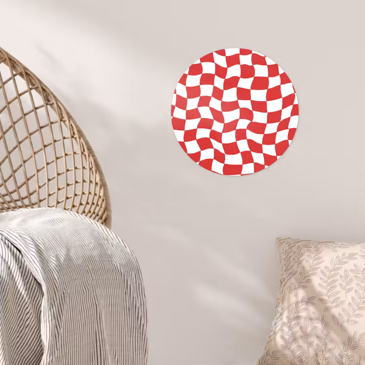 Golvend - Patroon - Rood Wandcirkel behangsticker klein 186 -sfeer4