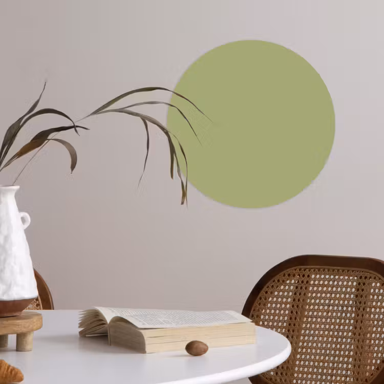 Whispering - Sage - Groen Wandcirkel behangsticker klein 186 -sfeer3