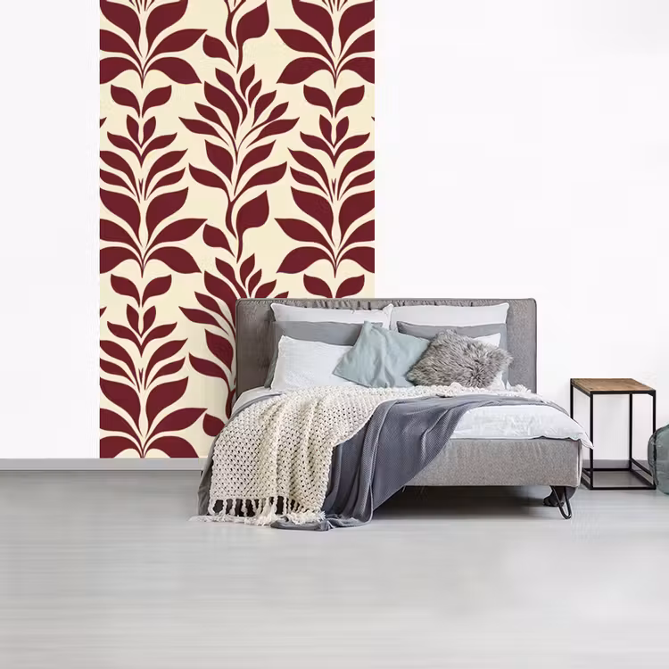 Abstract - Bladeren - Burgundy fotobehang vinyl groot 66 -slaapkamer