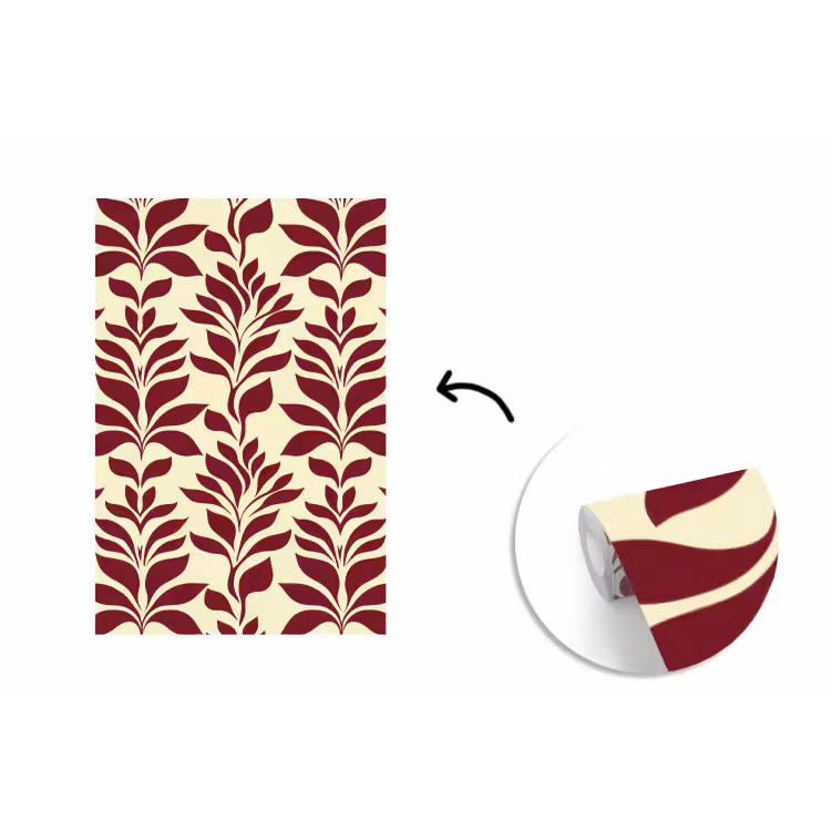 Abstract - Bladeren - Burgundy fotobehang vinyl groot 66 -3d