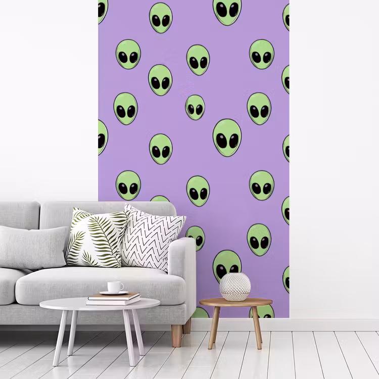 Alien - Retro - Lila fotobehang vinyl groot 66 -woonkamer