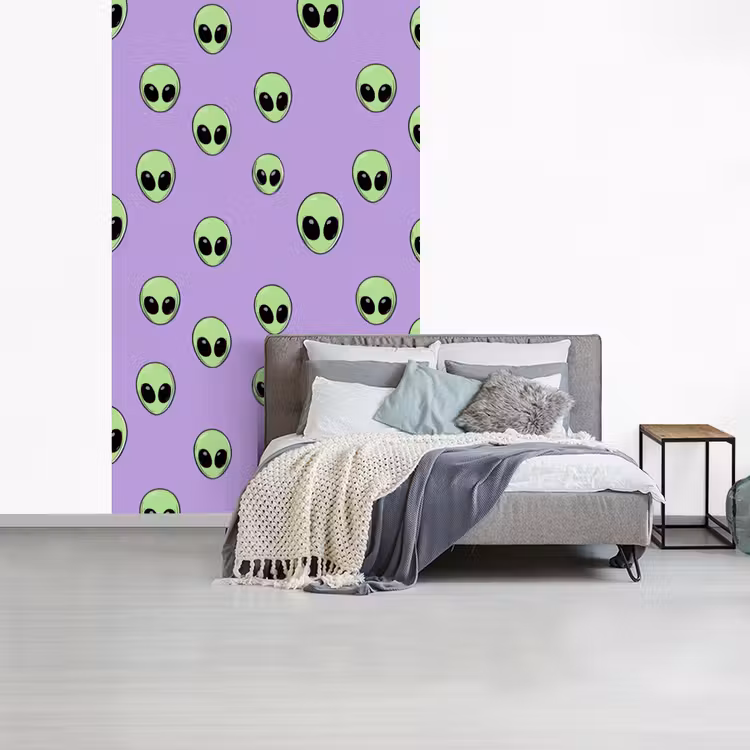 Alien - Retro - Lila fotobehang vinyl groot 66 -slaapkamer