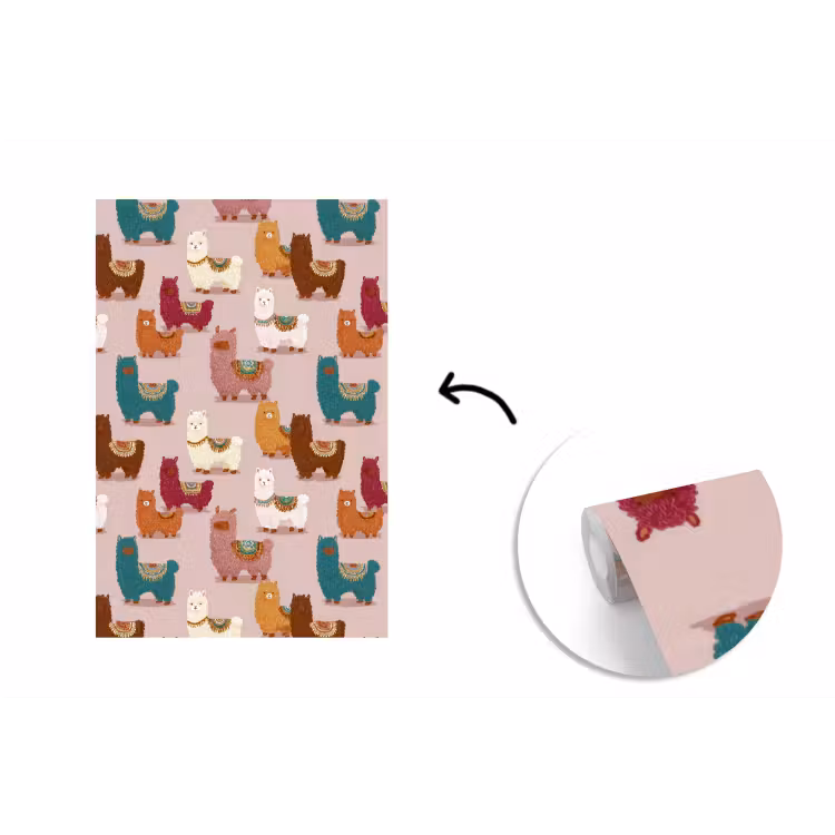 Alpaca's - Patroon - Kleurrijk fotobehang vinyl groot 66 -3d