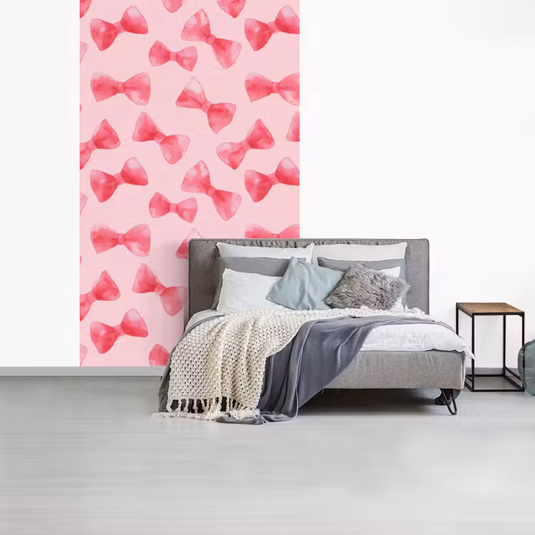 Strikken - Aquarel - Roze fotobehang vinyl groot 66 -slaapkamer