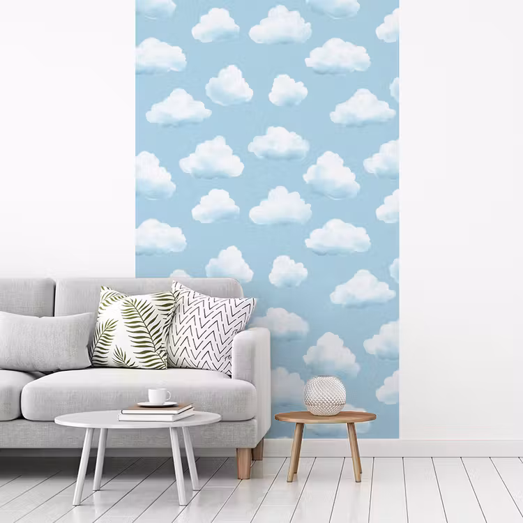 Wolken - Illustratie - Blauw fotobehang vinyl groot 66 -woonkamer
