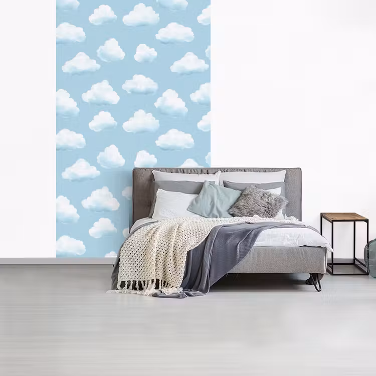Wolken - Illustratie - Blauw fotobehang vinyl groot 66 -slaapkamer