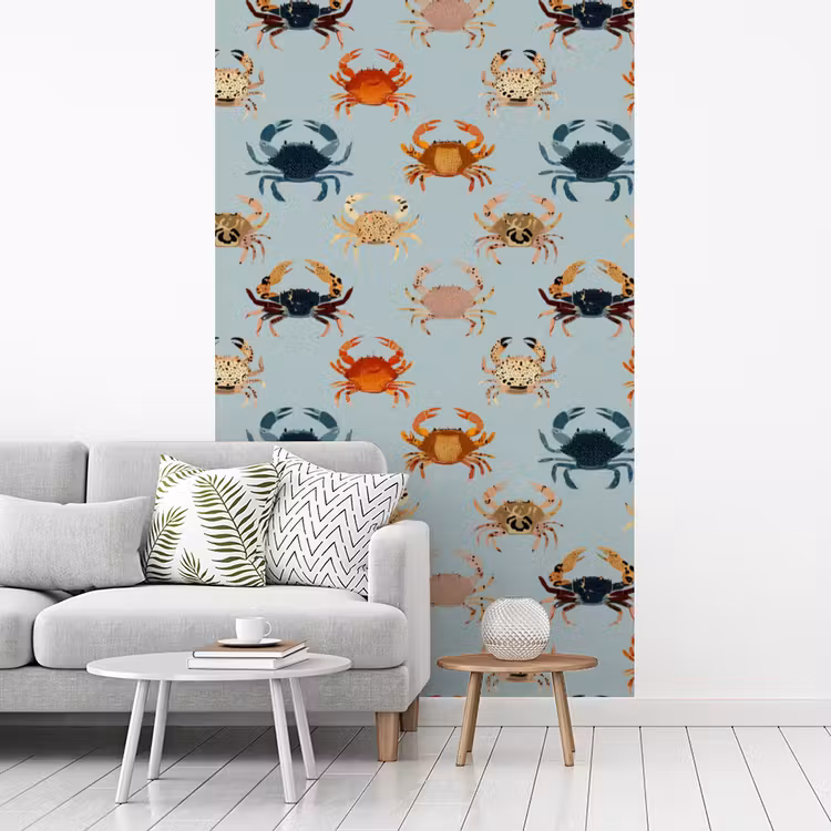 Krabben - Speels - Kleurrijk fotobehang vinyl groot 66 -woonkamer