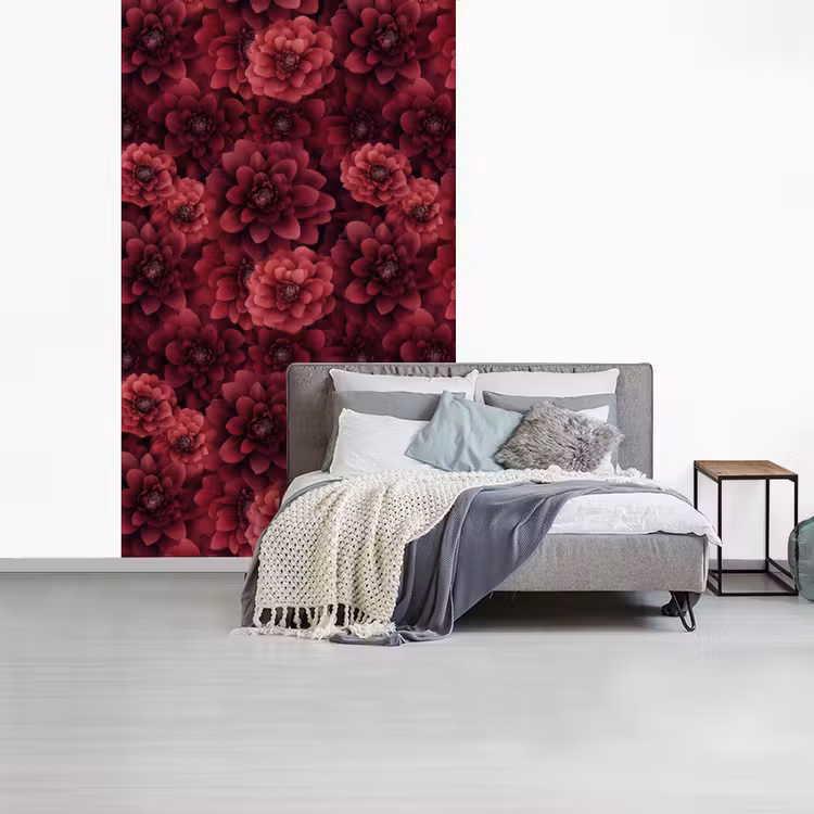 Dahlias - Bloemen - Rood fotobehang vinyl groot 66 -slaapkamer