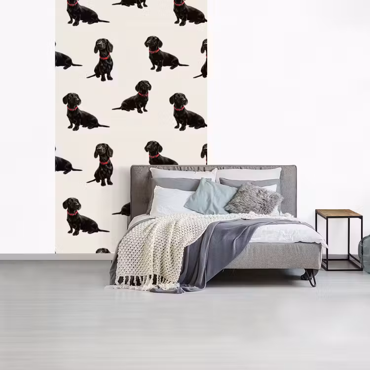 Hond - Patroon - Zwart fotobehang vinyl groot 66 -slaapkamer