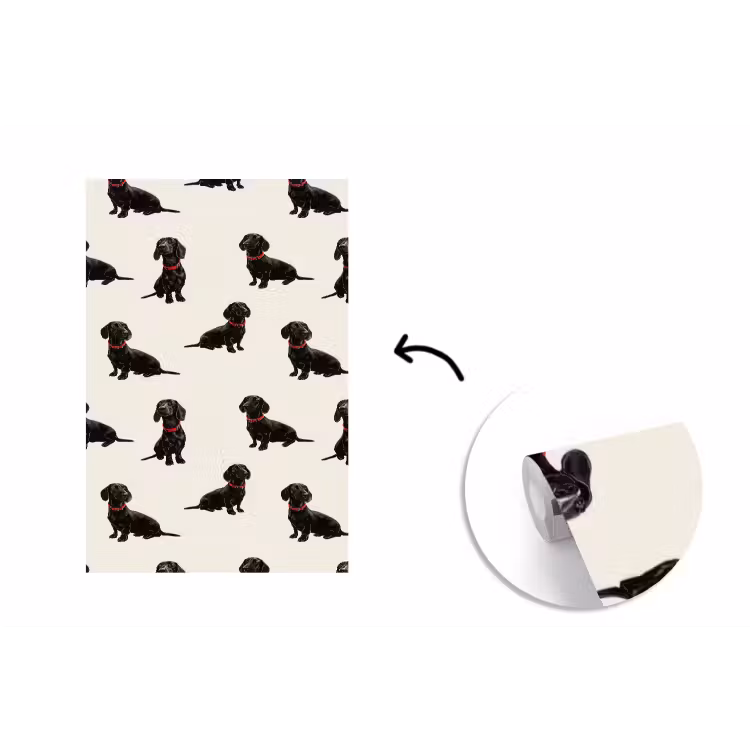 Hond - Patroon - Zwart fotobehang vinyl groot 66 -3d
