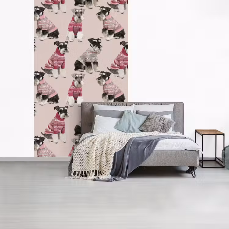 Honden - Truien - Rood fotobehang vinyl groot 66 -slaapkamer