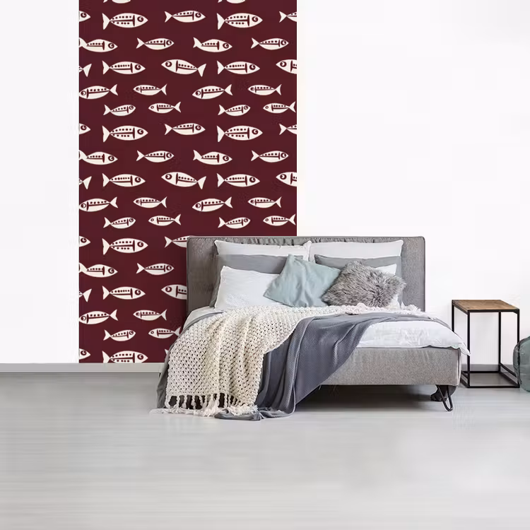 Vissen - Grafisch - Patroon - Donker fotobehang vinyl groot 66 -slaapkamer