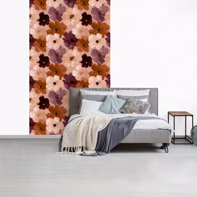 Bloemen - Abstract - Aardetinten fotobehang vinyl groot 66 -slaapkamer