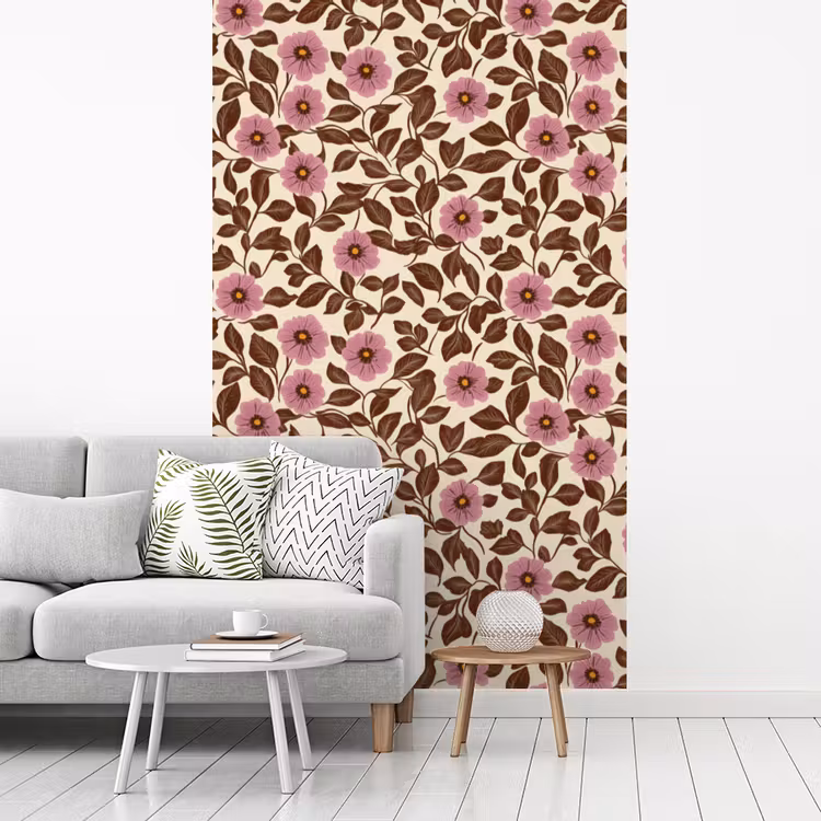 Bloemen - Bladeren - Kleurrijk fotobehang vinyl groot 66 -woonkamer