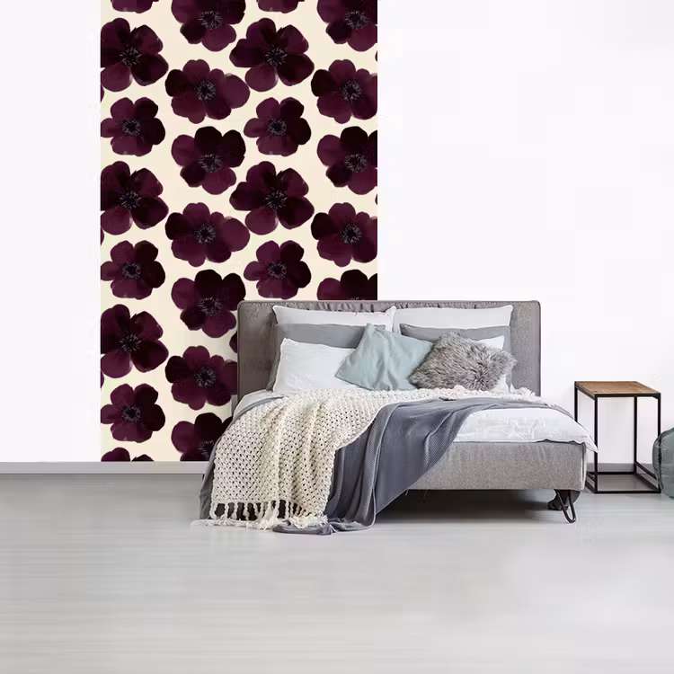 Bloemen - Aquarel - Paars fotobehang vinyl groot 66 -slaapkamer
