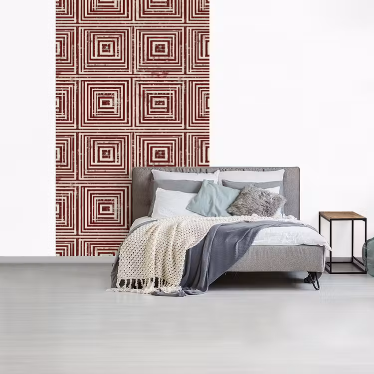 Geometrisch - Patroon - Rood fotobehang vinyl groot 66 -slaapkamer
