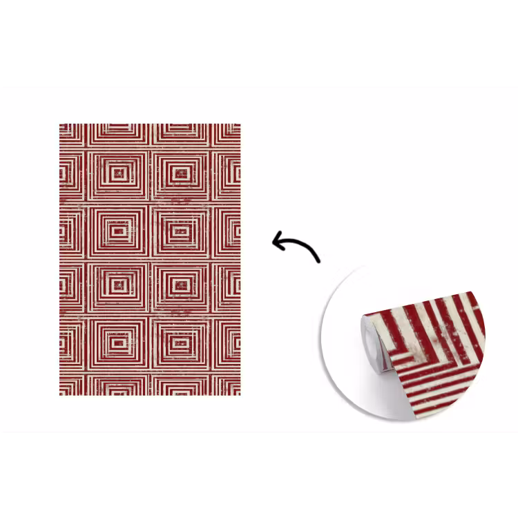 Geometrisch - Patroon - Rood fotobehang vinyl groot 66 -3d