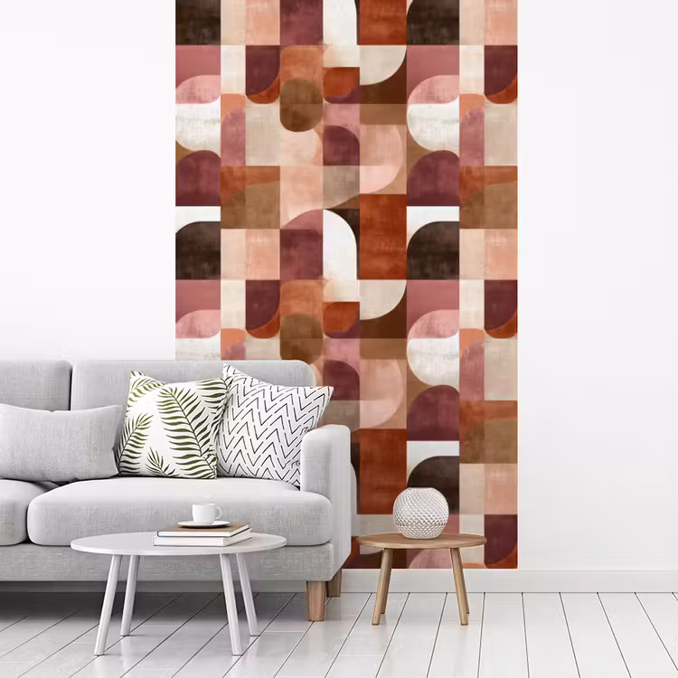 Geometrie - Modern - Retro fotobehang vinyl groot 66 -woonkamer