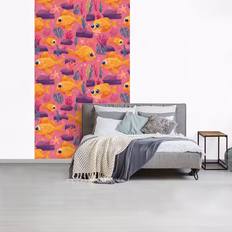 Goudvissen - Koraal - Kleurrijk fotobehang vinyl groot 66 -slaapkamer